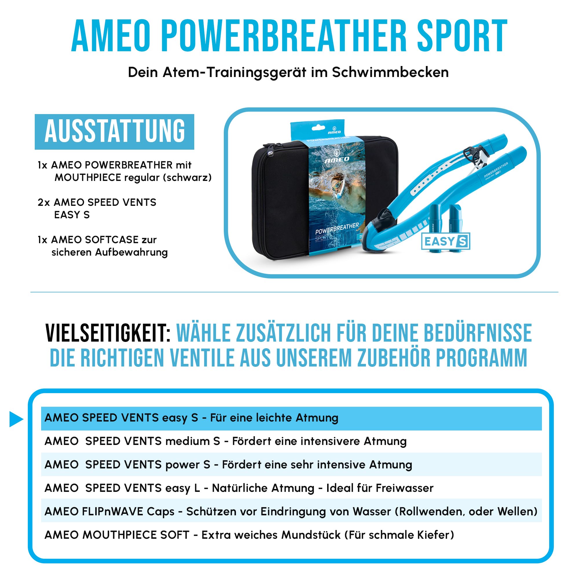 AMEO POWERBREATHER Sport - Atem Trainingsgerät fürs