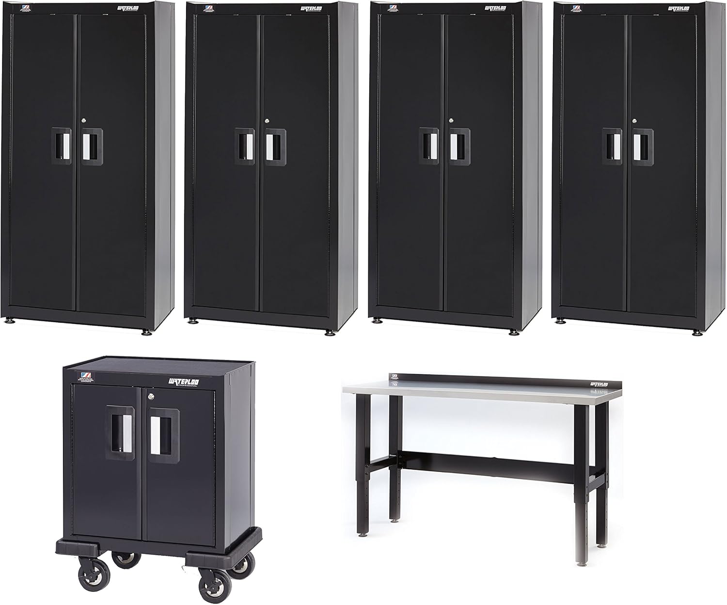 Waterloo PWS36LC (4) 36" Wide x 74" Locker Workbench, Base