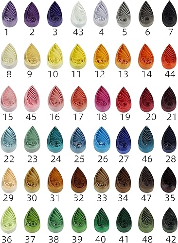 Miniatura 5 de ODETOJOY Quilling - Juego de tiras de papel de 0.118 pulgadas (0.118 in), 120 tiras de plumas, 18 pulgadas, papel de origami de estrella de un solo