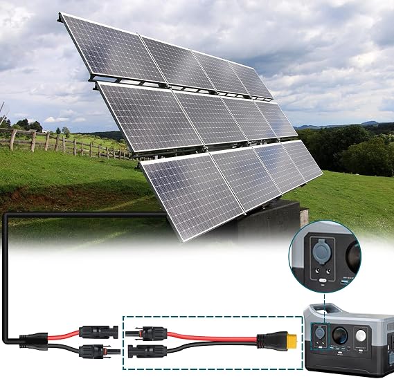 XT60 Connector, MC4 to XT60 Extension Charging Cable 10FT, Solar to XT60 Cable 10AWG