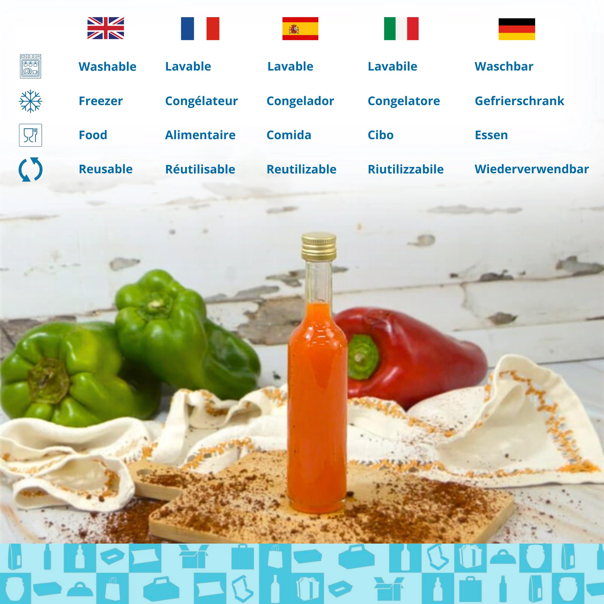 Espirito Rebelde Pack de 20 mini botellas de cristal de 50 ml con tapón de rosca dorada, mini frascos de alcohol, pequeños frascos de muestra, regalos, bodas.