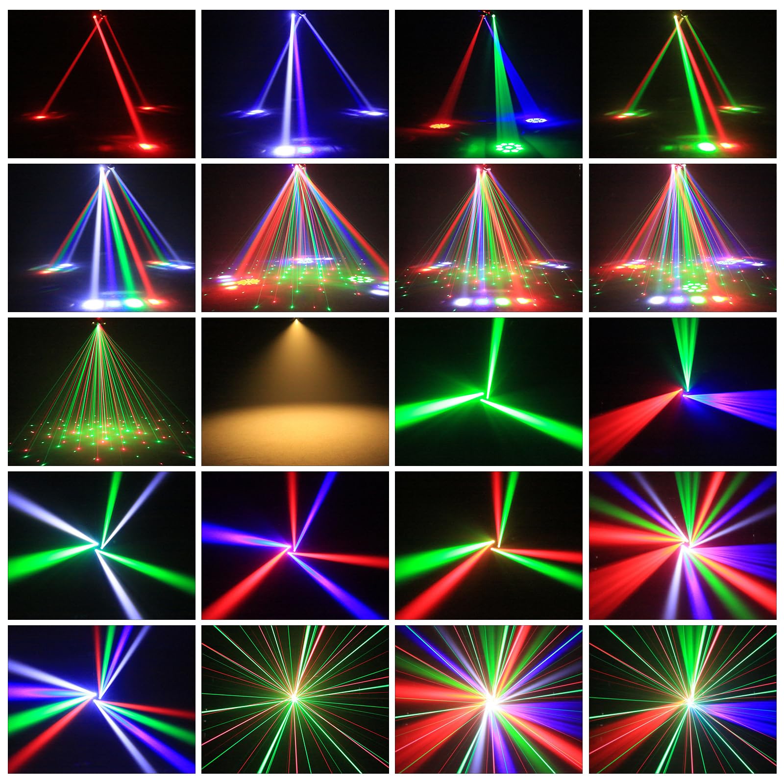Lyre LED Faisceau Tête Mobile Lumière de Scène, RGB LED Disco Jeux de Lumiere avec Télécommande, DMX512 Luminaires à Tête Rotative pour Disco Bars Club Mariage Noël Jeux de Lumiere