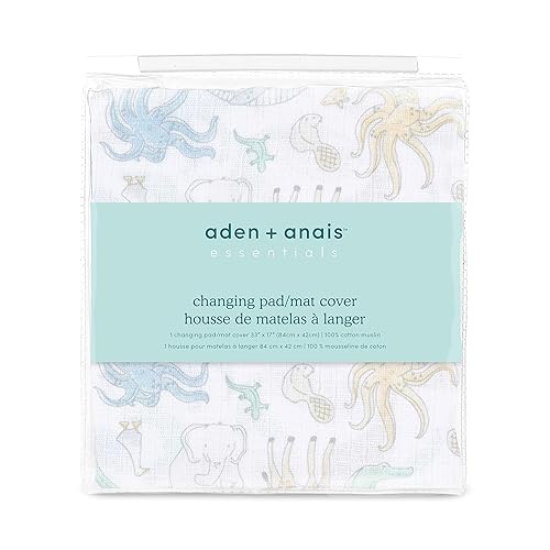 Miniatura 8 de aden + anais Essentials - Funda para cambiador, 100% muselina de algodón, súper suave, transpirable, ajuste cómodo a medida, individual, rosa sólido