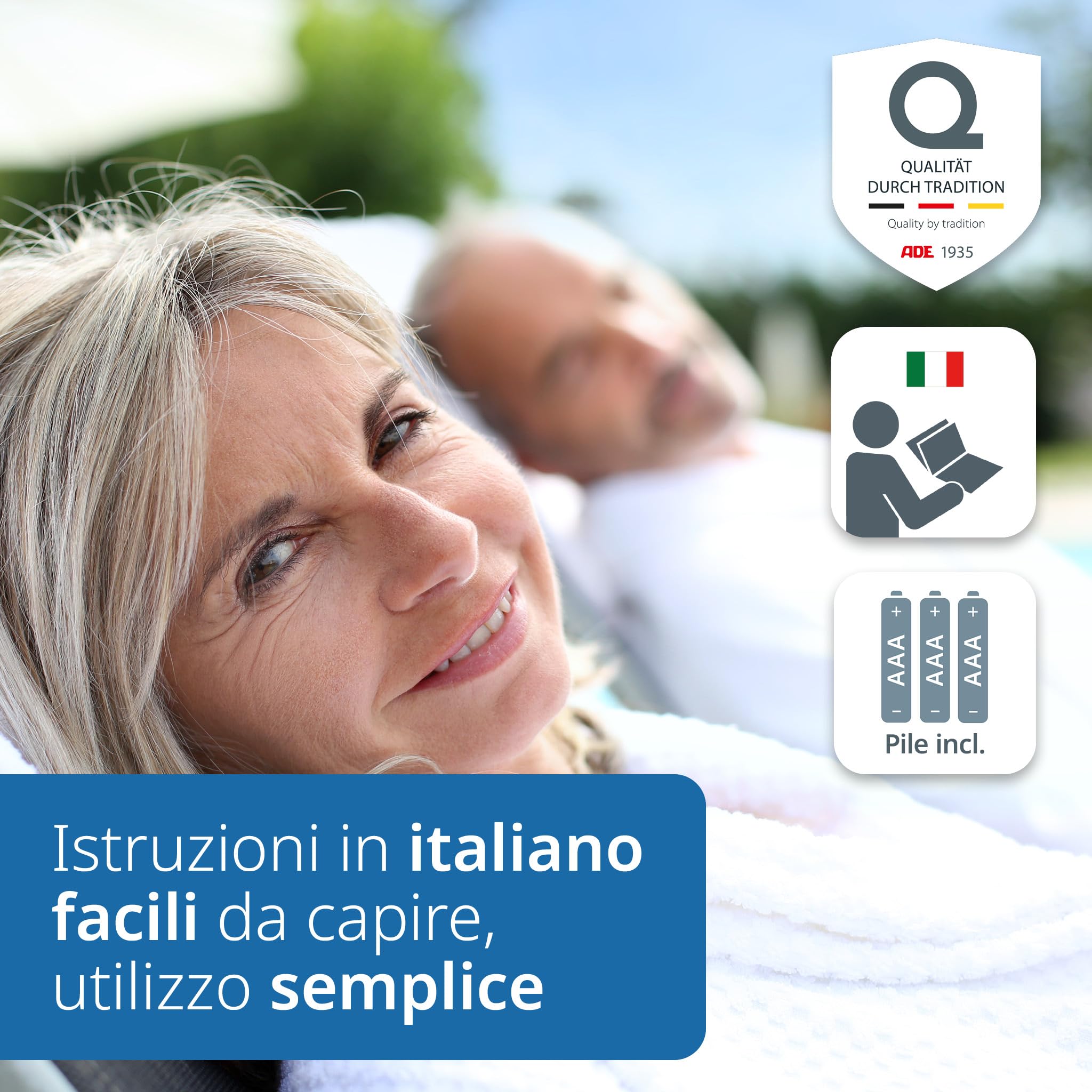 ADE Bilancia pesapersone digitale | ampio display LED ad alto contrasto | superficie antiscivolo in vetro di sicurezza | risultato di pesatura preciso | elegante superficie opaca nera | fino a 180 kg