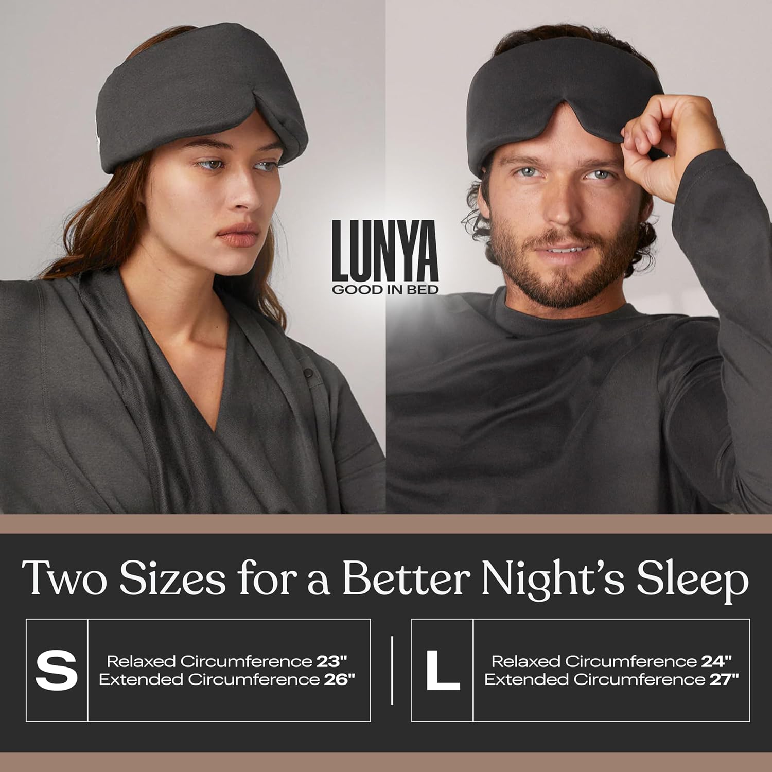 Lunya Washable Silk Sleeping Mask - Thermoregulating Mulberry Silk, Light Blocking and Comfortable Fit – Sleep Mask for Women and Men with Box - Meditative Grey - Small - Image 4
