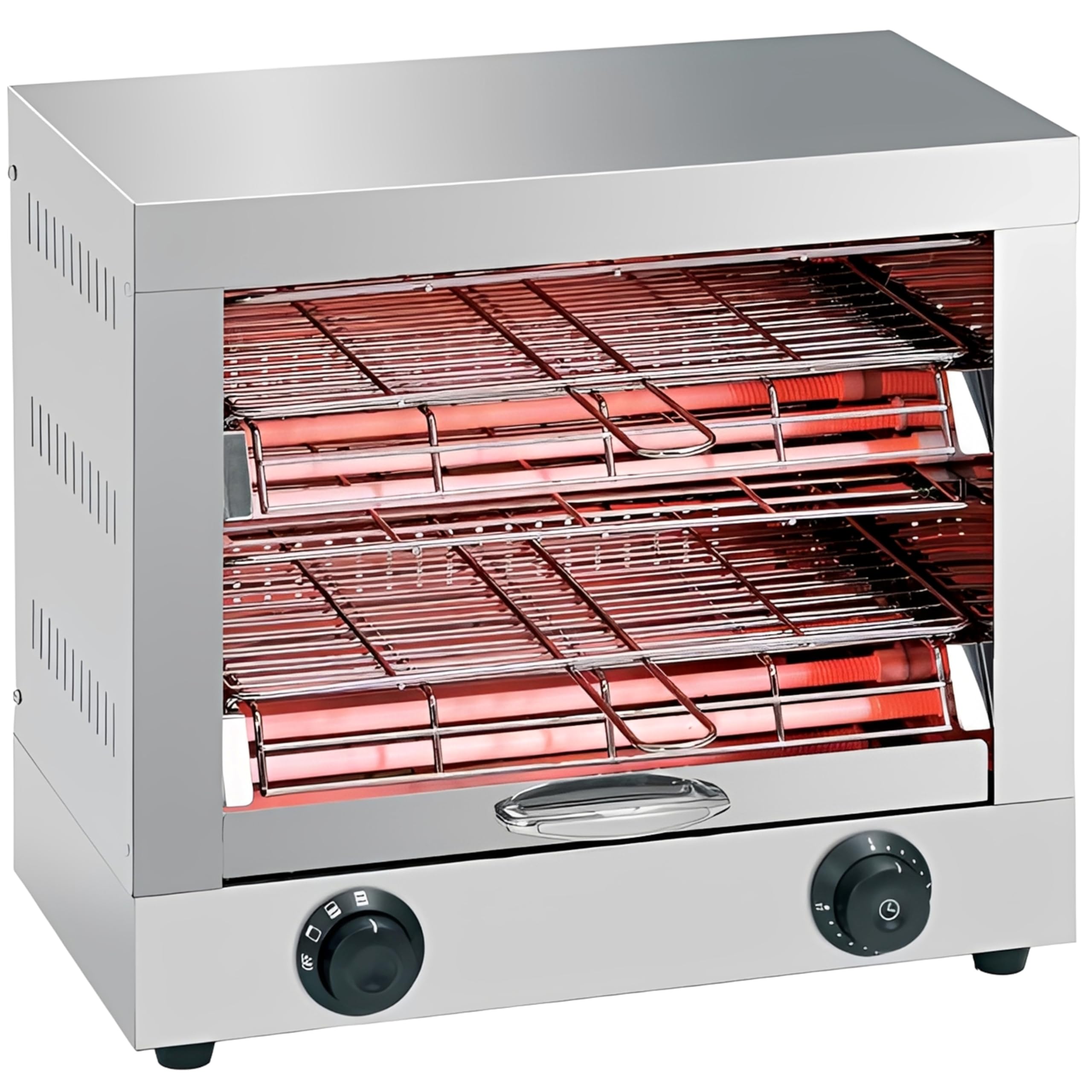 MBH - Tostadora industrial eléctrica 2 pisos INOX para HOSTELERÍA. Horno tostador de pan profesional para bar y restaurante.
