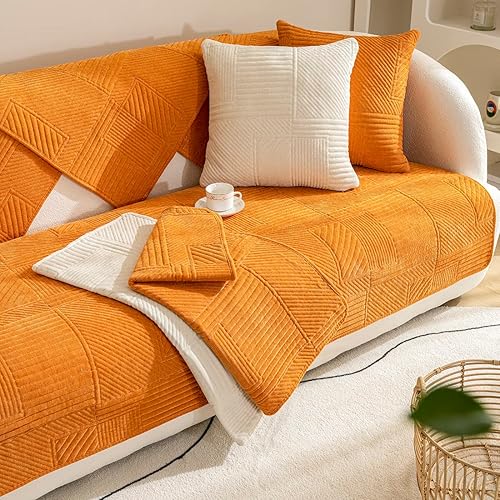 vctops Funda de sofá de pana geométrica, suave y acolchada, funda antideslizante para sofá modular, para perros, gatos y mascotas, para sofá