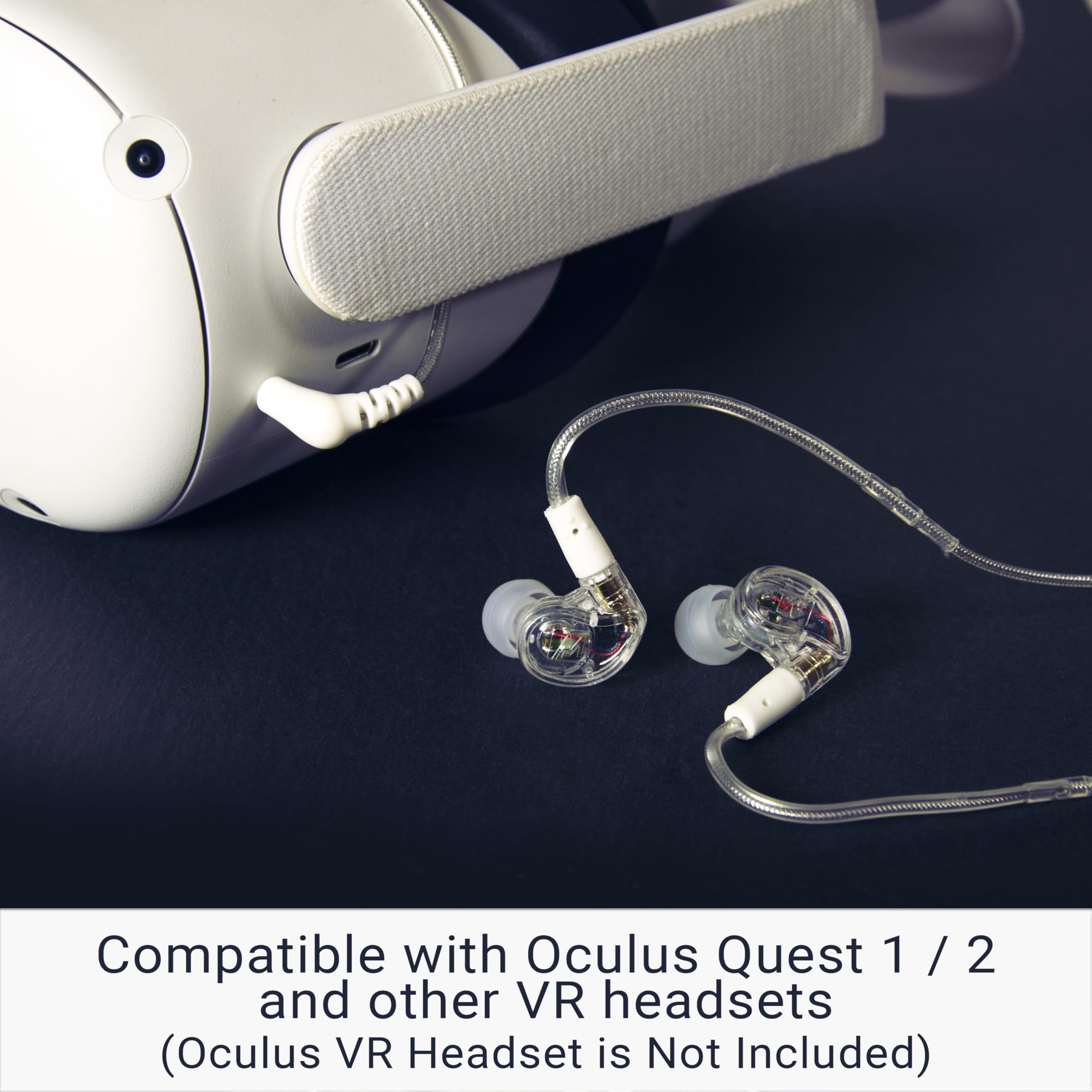 MEE audio M6 VR Cuffie in-ear da gioco con cavo corto per Oculus Quest 2 e altre cuffie VR + cavo microfono per PS5, Xbox, Nintendo Switch, PC
