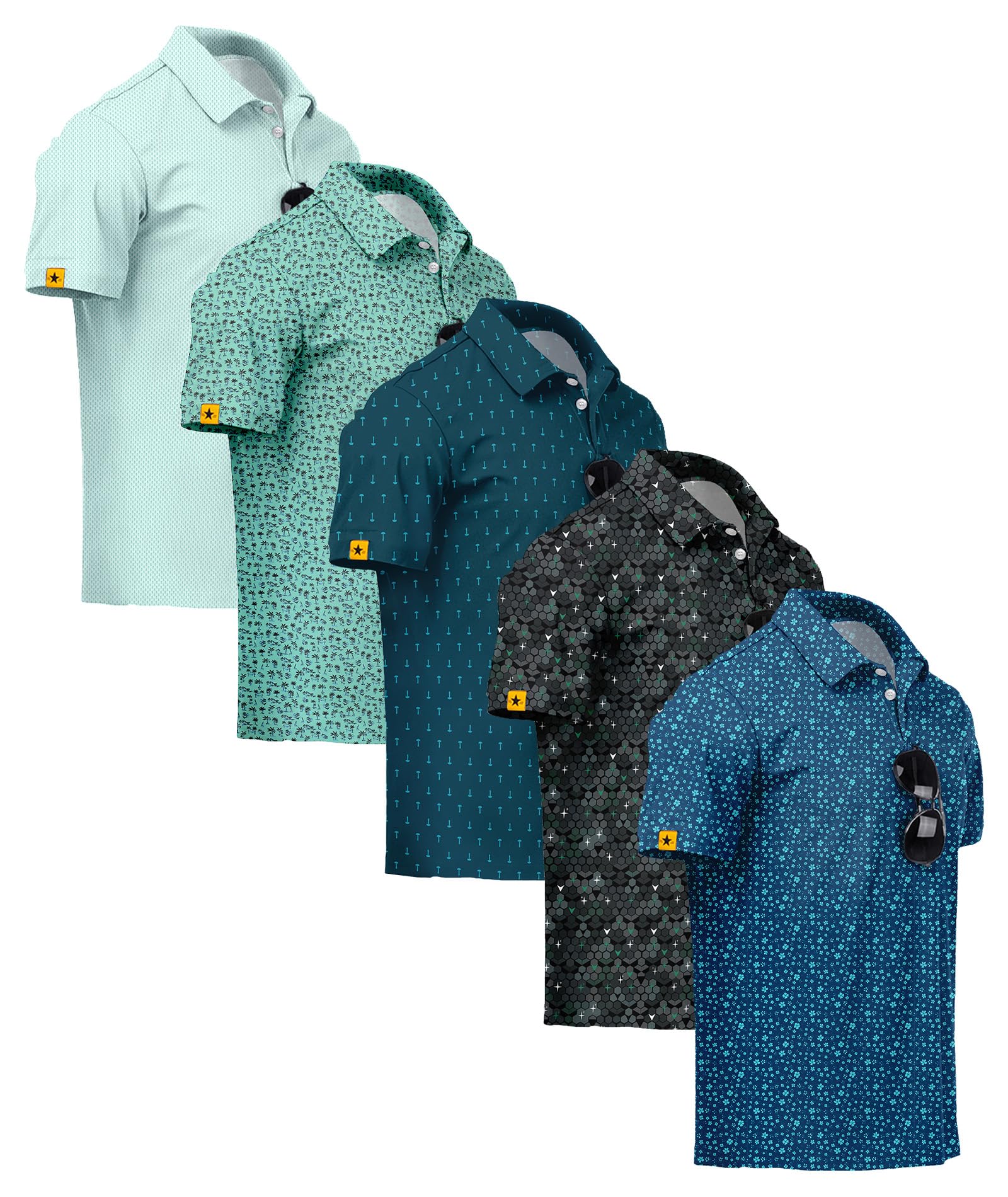 ZITY 5 Pack Mens Golf Shirt