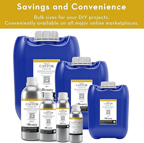 Miniatura 3 de Aceite de ricino a granel, sin refinar, prensado por expulsor, orgánico USDA, Jerrican grande de 5 galones, 100% puro y sin diluir, para piel,