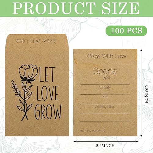 Vista 7 de Teling 100 paquetes vacíos pequeños sin rellenar, sobres rústicos autoadhesivos, sobres rústicos, almacenamiento de flores, recuerdos de fiesta