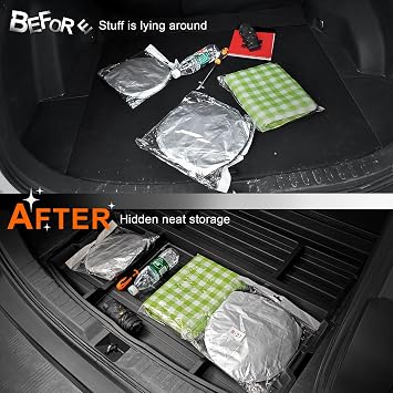 Trunk Organizer for 2019-2024 2025 Toyota RAV4 Accessories, Not for Prime | Premium ABS Plastic Hidden Storage Box Under Cargo Floor, Rear Trunk Insert Tray, SUV Cargo Storage Organizer