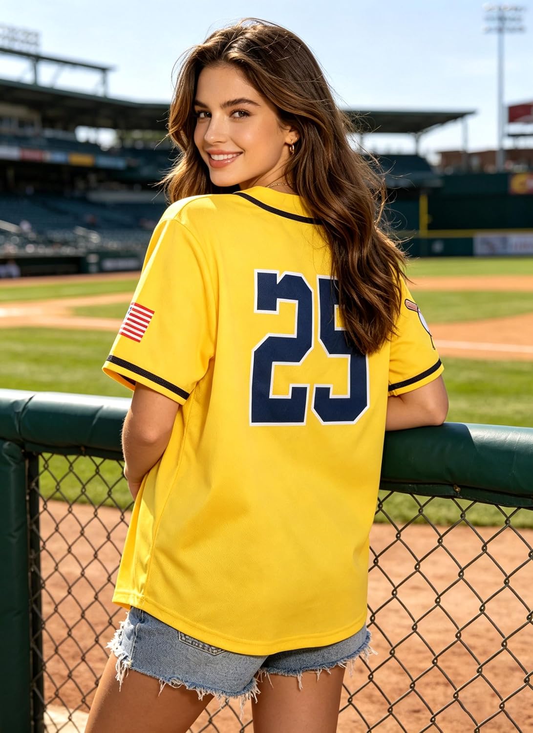 Baseball Jersey for Women Game Day Shirt Baseball Graphic Fan Number Tees Button up Short Sleeve Top
