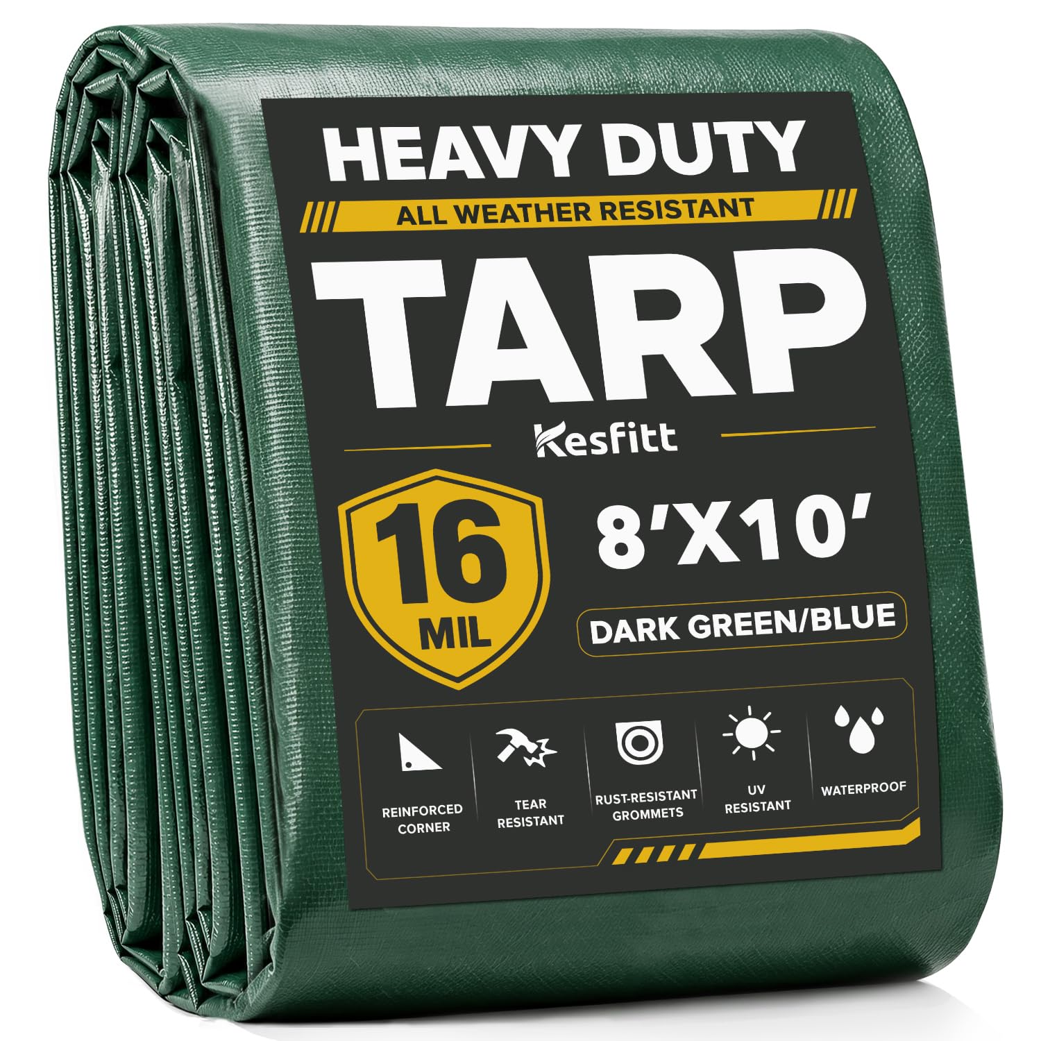 Kesfitt 16 Mil Heavy Duty Waterproof Tarp