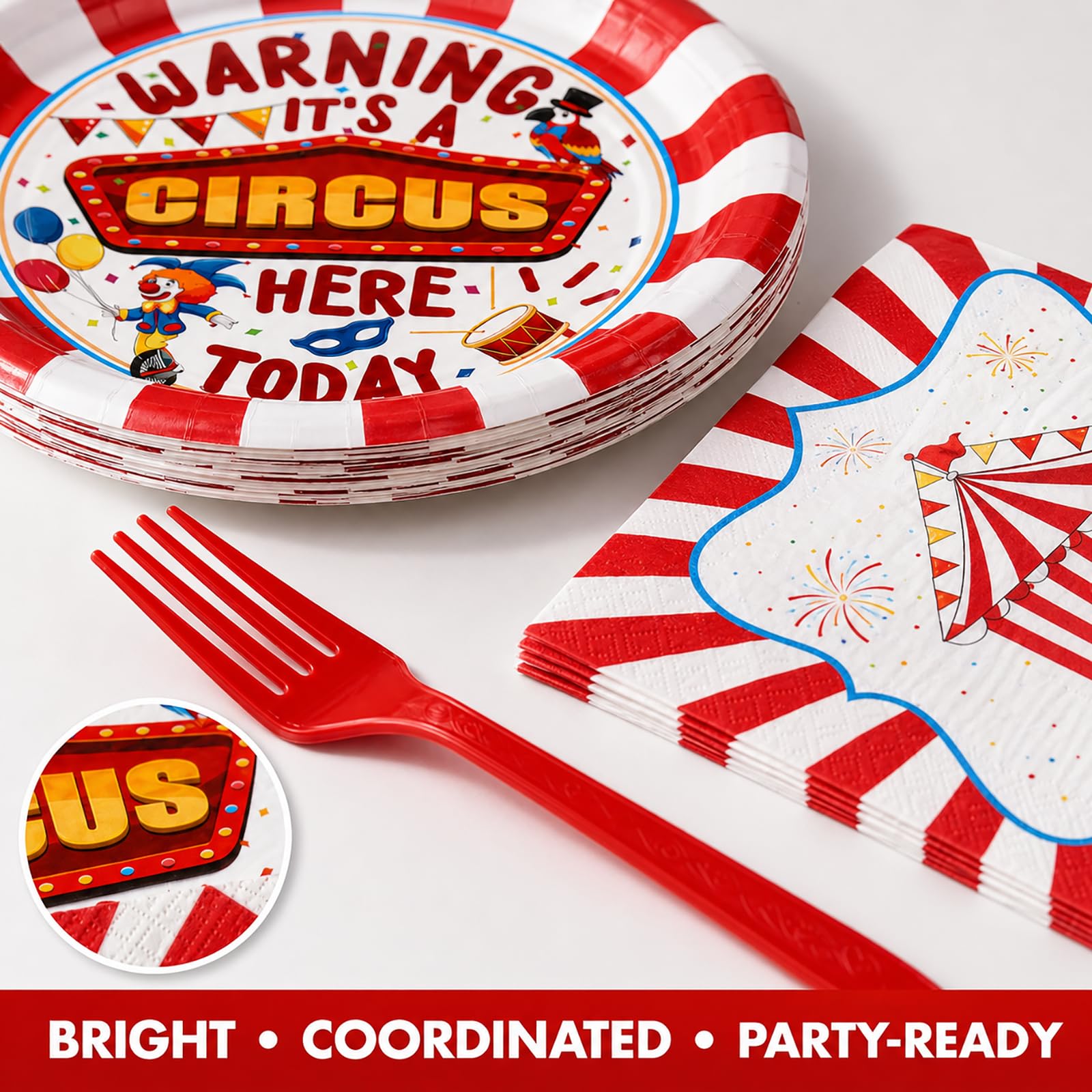 Kit de 40 recuerdos de fiesta, decoraciones de fiesta de cumpleaños (circo)