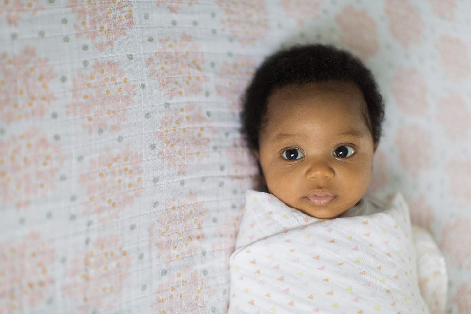 SwaddleDesigns Cotton Muslin Swaddle Blankets, Set of 4, Receiving Blankets for Baby Boys & Girls, Best Shower Gift, 46x46 inches, Pink Floral & Stripes