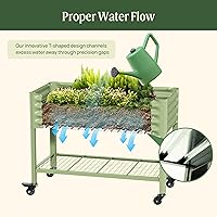 Vista 6 de Rolling Elevated Raised Garden Bed-V Series, 2' x 4' Garden Beds with Legs & Storage Rack for Patio & Porch, 700 Lbs Weight Capacity, Outdoor