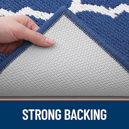 Vista 32 de OLANLY Tapete para puerta de interior, 48 x 32 pulgadas, antideslizante, absorbente, resistente a la suciedad, lavable de perfil bajo para entrada