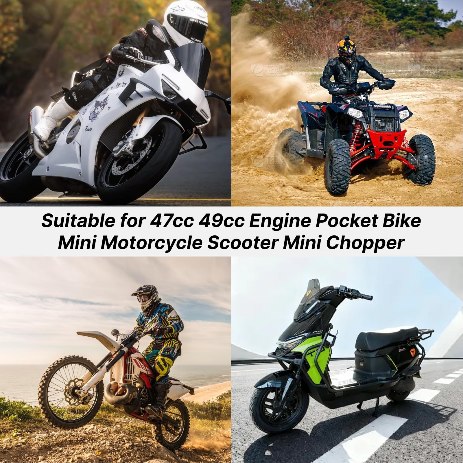 Arrancador De Cuerda 49cc 47cc Arranque FáCil, Arrancador Minimoto 40/44-6 2 Tiempos Para Pocket Bike Quad Atv Con Tornillos Negro Easy Start Easy Pull