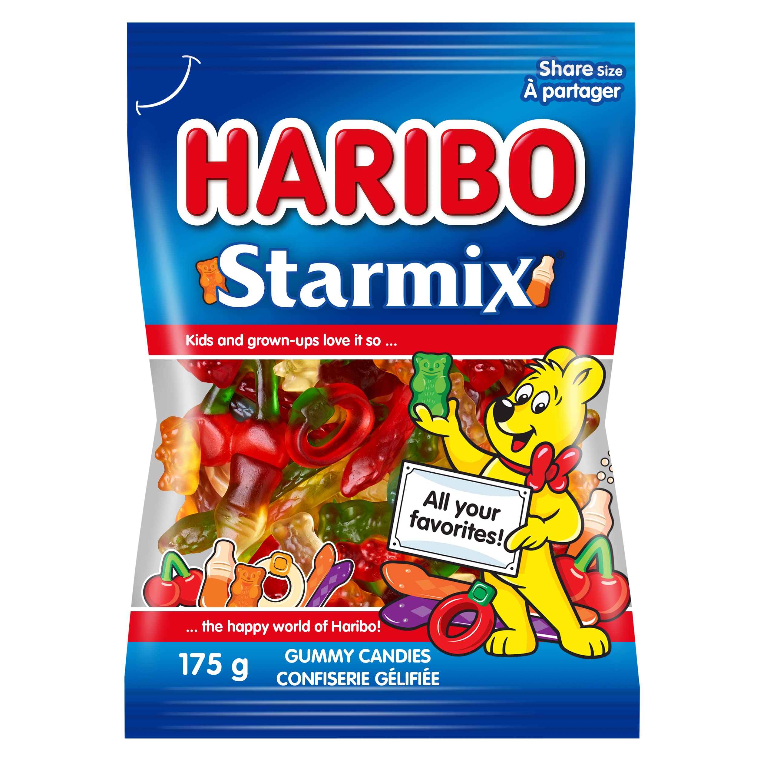 Haribo Starmix Gummy Candy, Mix of Fruity Flavours, No Artificial Colours - 175g Bag - Starmix