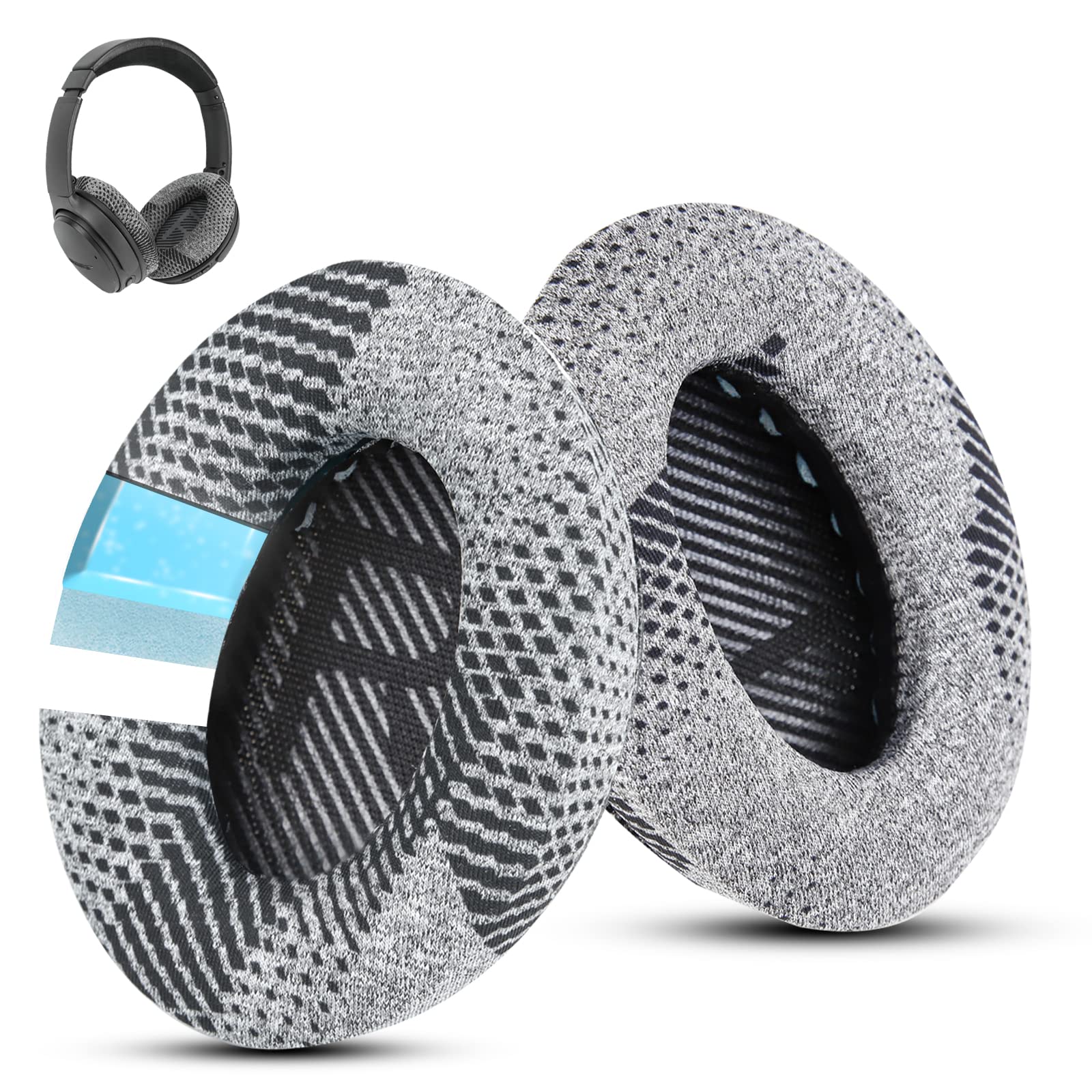 Kit De Rechange Bandeau & Coussinets Pour Casque Bose QC25, QC35, QC45 - Noir, Bleu, Gris