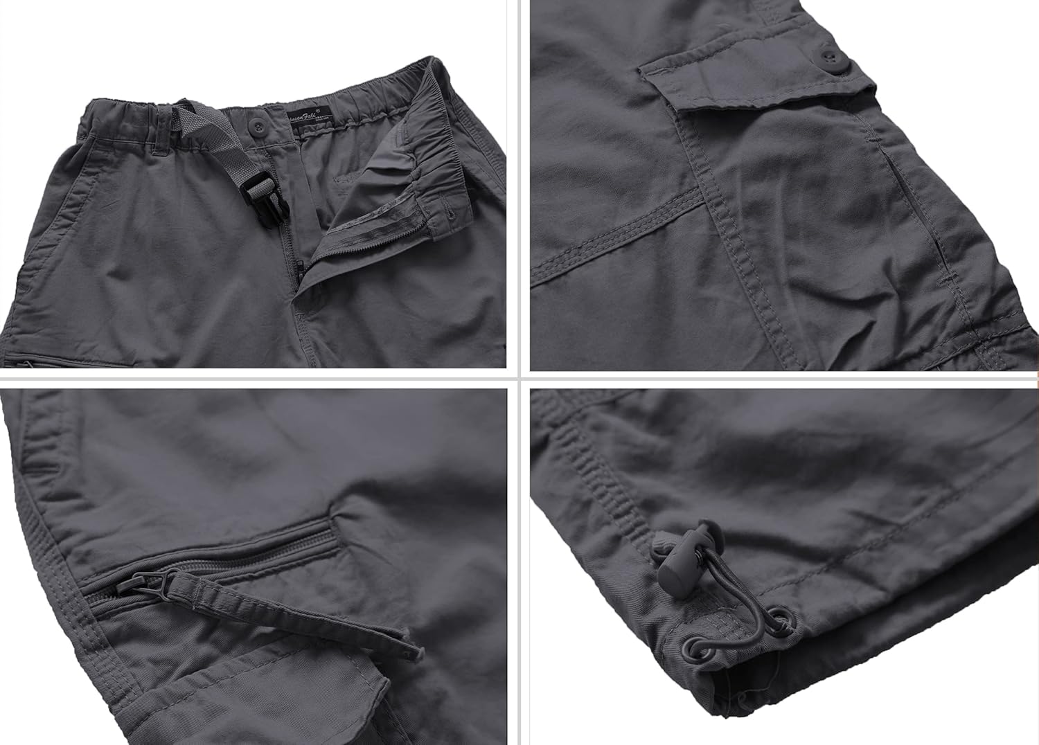 Men's 3/4 Cargo Shorts Elastic Below Knee Capri Long Shorts Casual Loose Fit with 7 Pockets - Image 5
