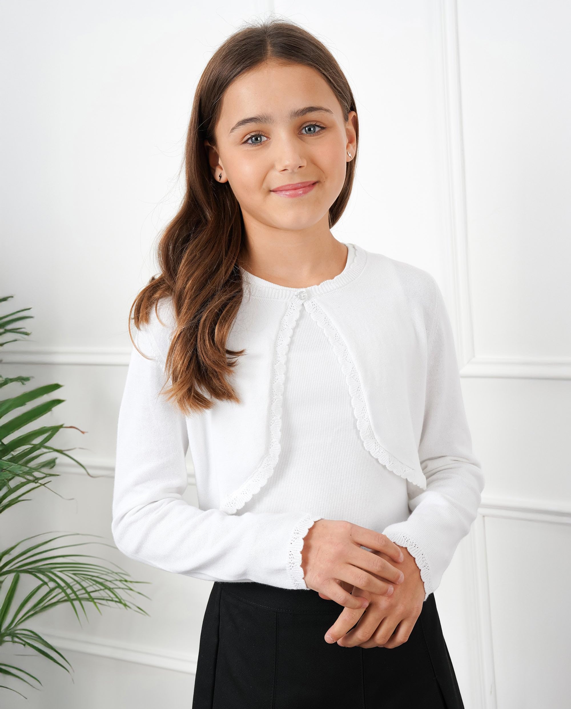 BlackButterfly Ragazze Maniche Lunghe Lavorato a Maglia Bambini Bambini Bolero Coprispalla