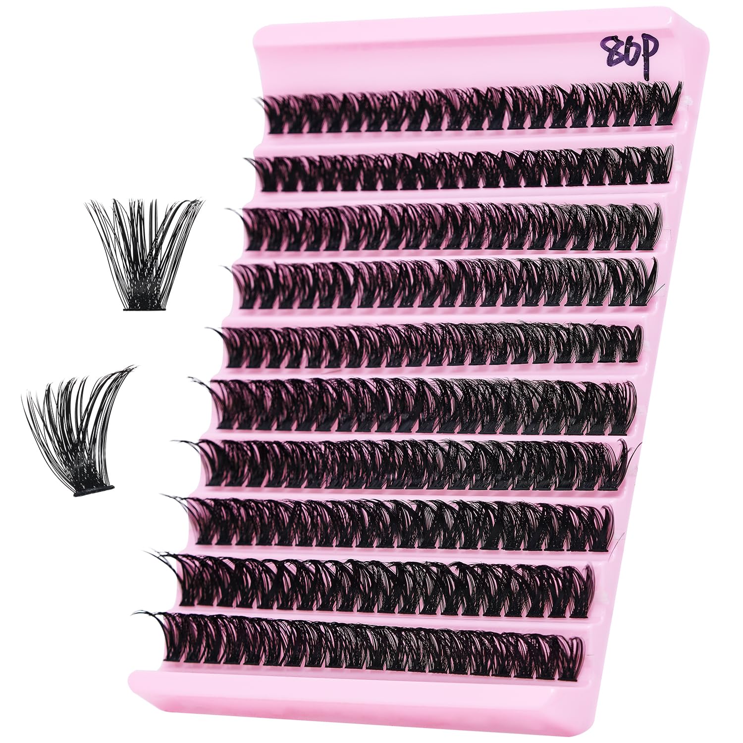 RITALASH Lash Clusters 80D DIY Cluster Lashes Volume Eyelash Clusters Eyelash Extensions False Eyelashes Black Individual Lashes Super