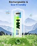 HW USB AA Rechargeable Batteries, [1.5V, 4-Pack] 3600mWh High Capacity Lithium Pile Fast Charging, 1000 Cycles Double A Battery for VR/Gaming Controllers, Wireless Mice/Keyboards, Remotes, etc.