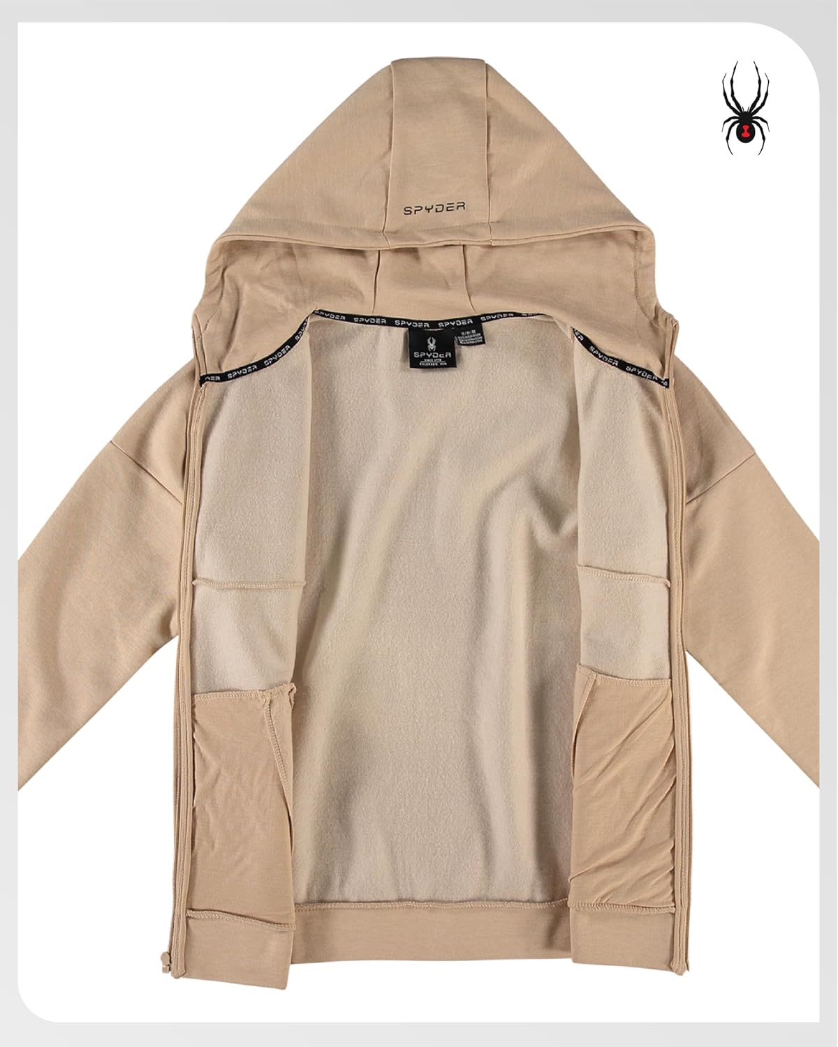 Spyder Mens Zip Up Hoodie - Super Soft Performance Fleece Sweatshirts for Men - Warm Athletic Hoodies for Running Walking Gym - Image 2