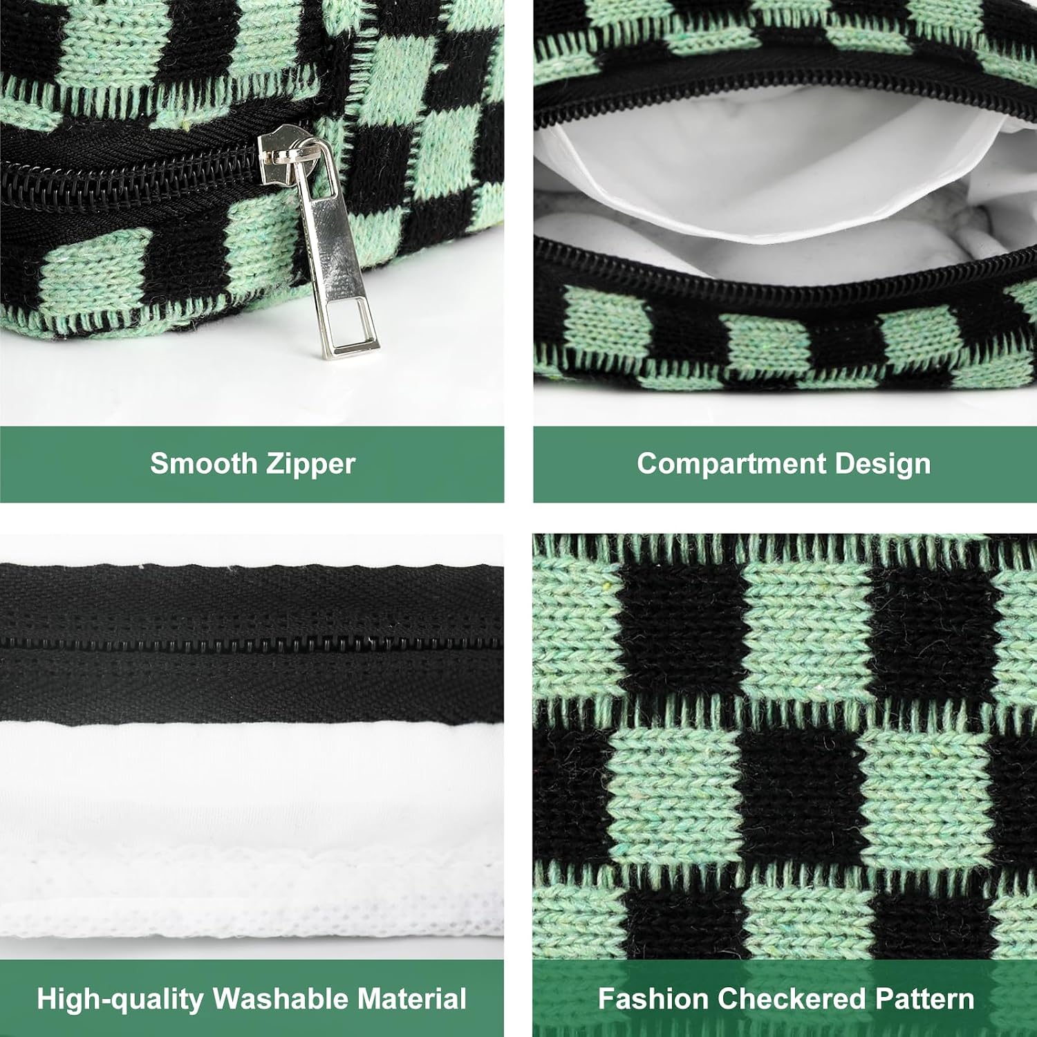 Sanitary Napkin Storage Bag, Menstrual Pad Zipper Bag Checkered Portable Period Bag Panty Liners, Tampon Storage Pouch for Women Ladies Daily Use Storage Purse Travel