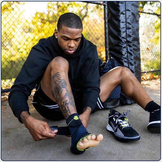 Bauerfeind Sports Ankle Support - Ankle Brace for Stabilization & Protection - Figure-8 Taping Strap - Targeted Compression - Lightweight & Durable (All Black, X-Small/Right)