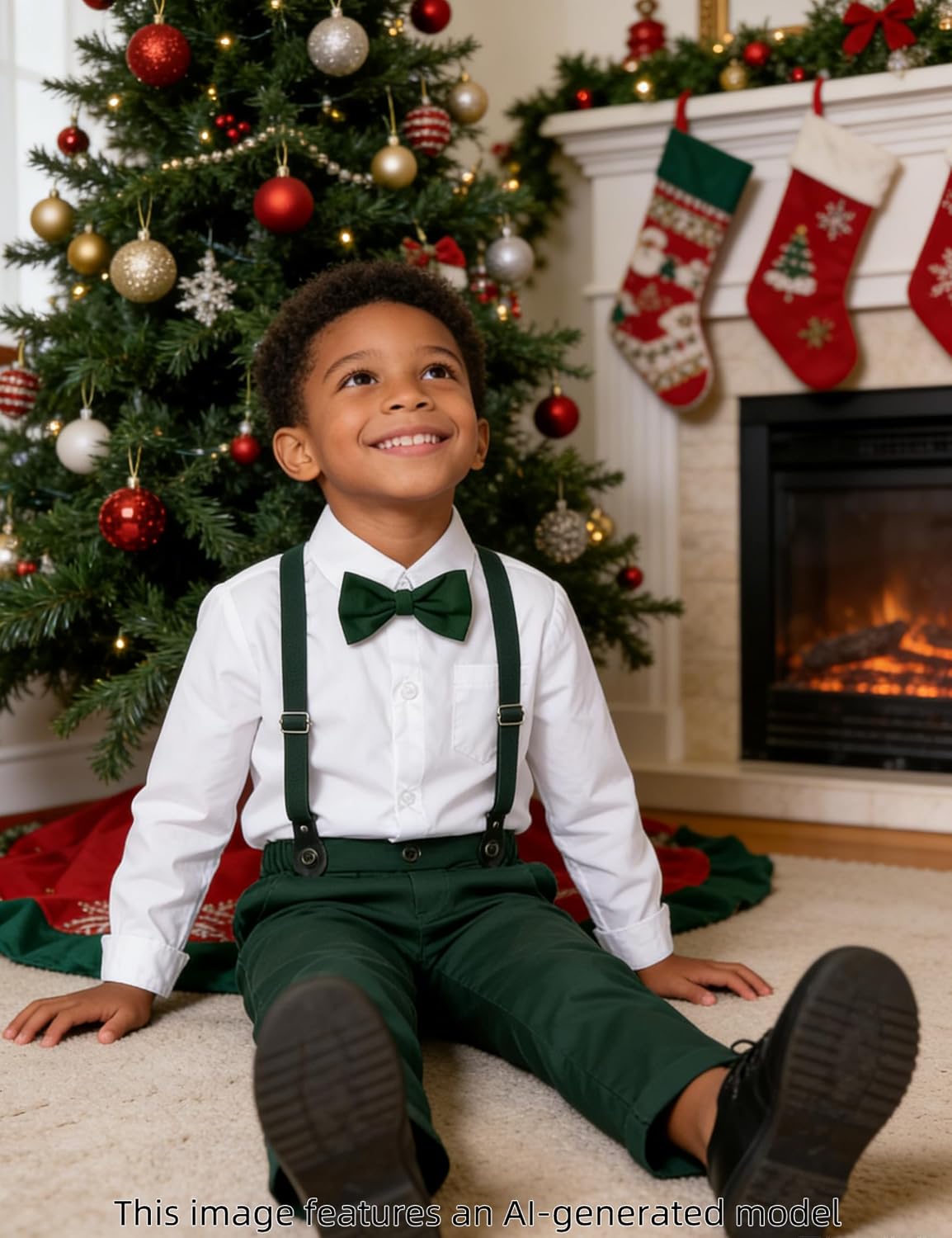A&J DESIGN Toddler Suit Boys Baby Wedding Dress Clothes Kids Formal Outfit Set with Suspender