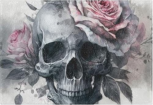 Miniatura 2 de Tapetes de baño, tapete de baño absorbente de felpa esponjosa con parte inferior antideslizante para baño, bañera y ducha, diseño de calavera con