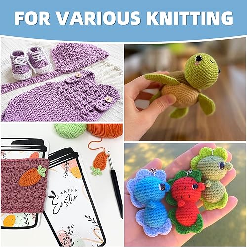 Miniatura 8 de WISYOK Ganchos de ganchillo de 14 tamaños  Juego de ganchos de ganchillo ergonómicos para manos artríticas, kit de ganchillo para adultos