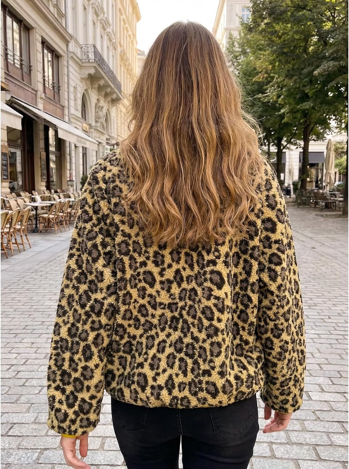 Ainangua Fuzzy Half Zip Fleece Jacket Women Long Sleeve Sherpa Pullover Sweatshirt Casual Warm Winter Chunky Teddy Outerwear - Image 4