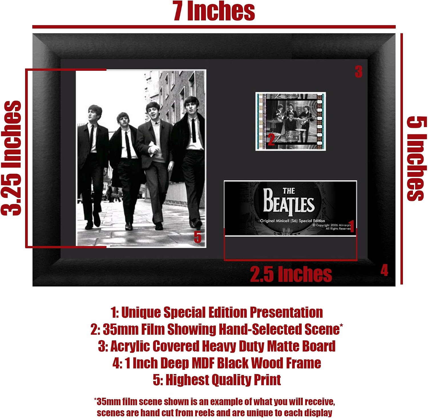 FilmCells - Beatles (Series 6) Minicell Framed Desktop Presentation with easel stand, certificate and 1x 35mm film cell - 7x5 USFC2012 image 5