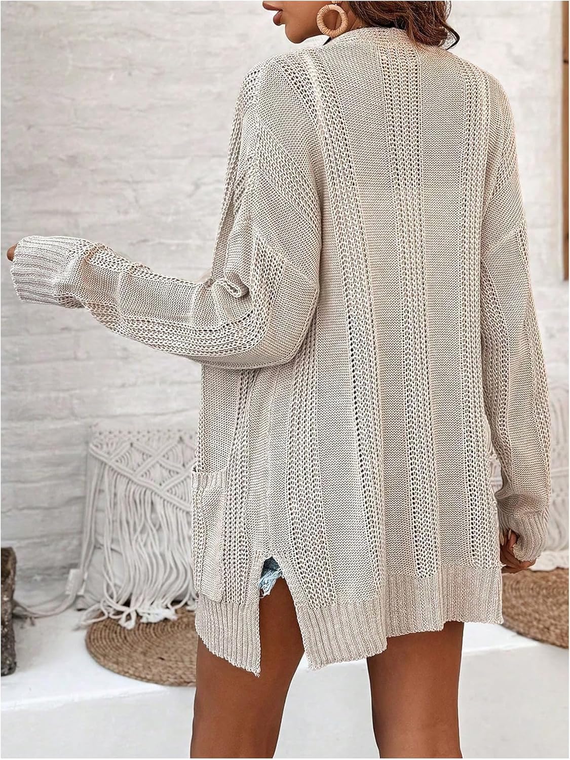 GORGLITTER Women's Chunky Cardigan Sweaters Lightweight Oversized Long Sleeve Open Front Fall Trendy Kimono Cardigans - Image 3