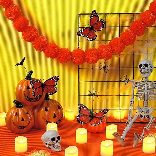Miniatura 3 de Juego de 20 guirnaldas artificiales de caléndula para decoración del Día de los Muertos, Día de los Muertos, 2 guirnaldas artificiales de caléndula,