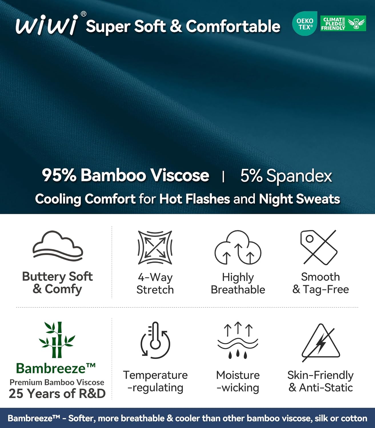 WiWi 3 PCS Pajamas for Women Set Short Sleeve Pajama Sets Capri and Shorts Pj Sets Super Soft Cooling Sleepwear S-XXL - Image 6