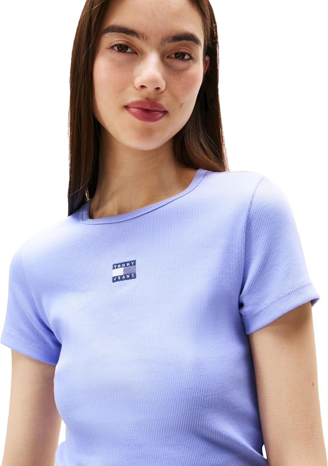 Tommy Jeans Women's Graphic Tee with Embroidered Flag Detail