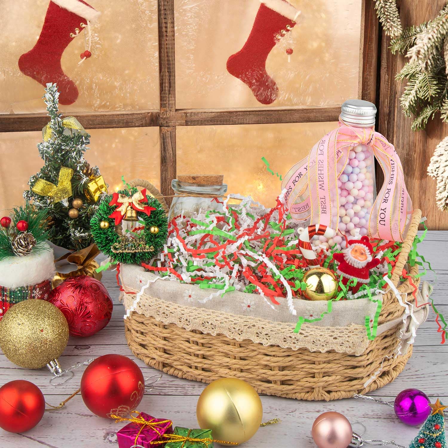 Caleihd Crinkle Cut Paper Grass Cushion Paper Streamer For Christmas
