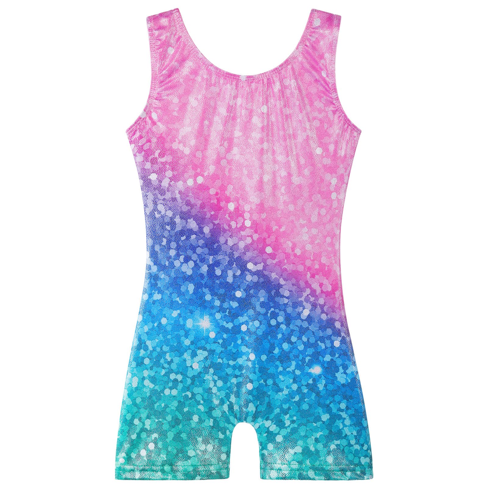 ZNYUNE Turnanzug Mädchen Ärmellos | Farbenfrohe Gymnastikbekleidung Leotard für 3-15 Jahre