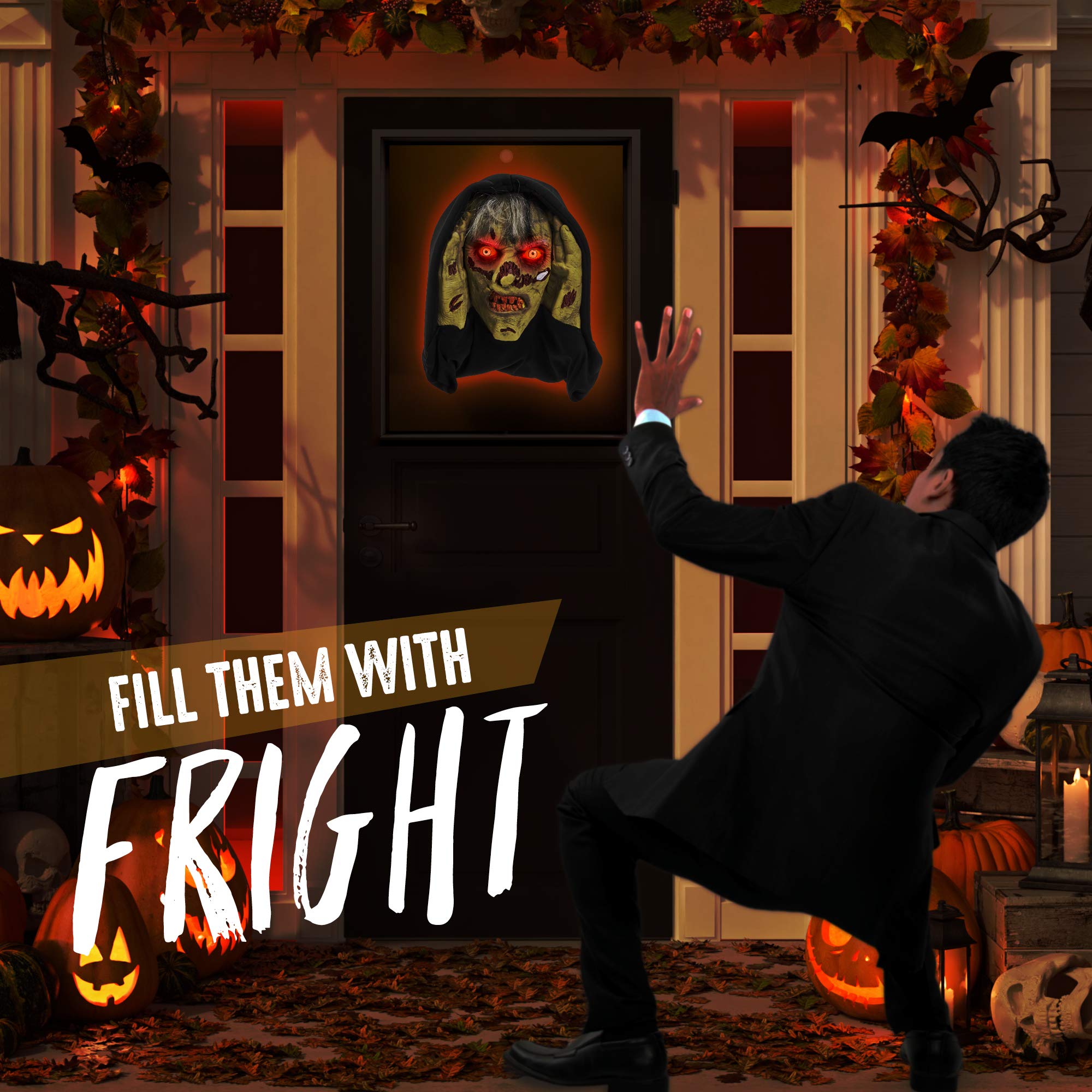 Amazon | 恐ろしい覗き見 - ハロウィン アニメ デコレーション 不気味