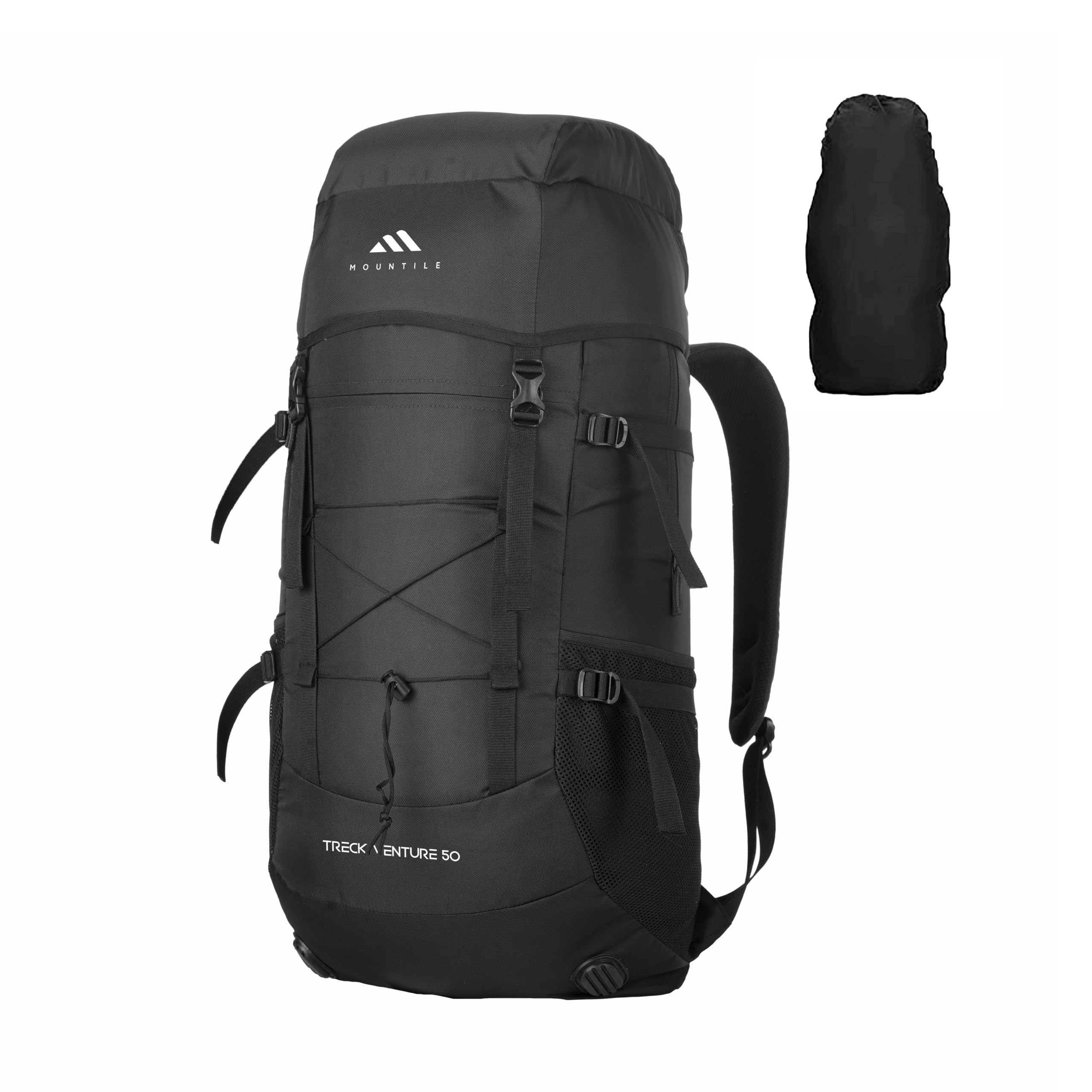 50L Travel Backpack for Hiking Trekking Camping, Rucksack with Rain Cover and Laptop Compartment - MTL03