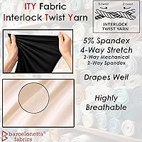 Vista 4 de ITY - Tela de jersey Tejido de elastano, elástico en 2 direcciones, 95% poliéster, 5% elastano, antiarrugas, transpirable, 60 pulgadas de ancho