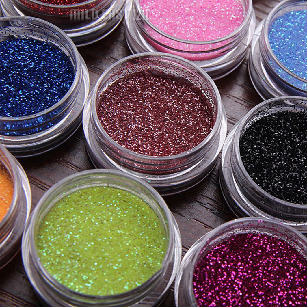 DIP Your Tips 18 Colors Nail Art Glitter POTS Powder Dust Gel Acrylic Powder, Nail Artist Glitter, Includes Wipe Sheet - Image 3