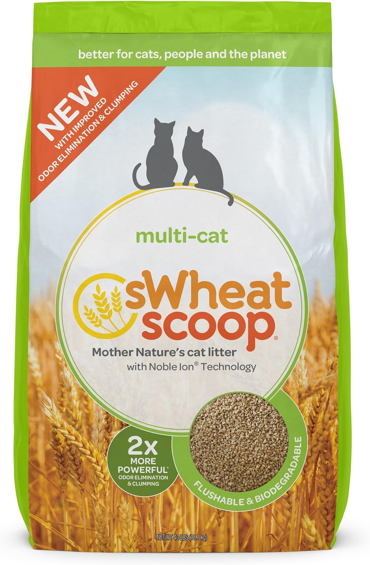 Swheat Scoop Multi Cat Natural Wheat Cat Litter 40-lb bag