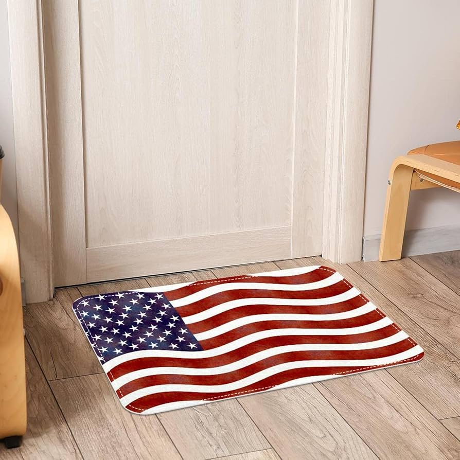 【新品タグ付き】フィフィ&ロメオ カシミア100% アメリカ国旗 カフェマット imgrc0079314198.jpg