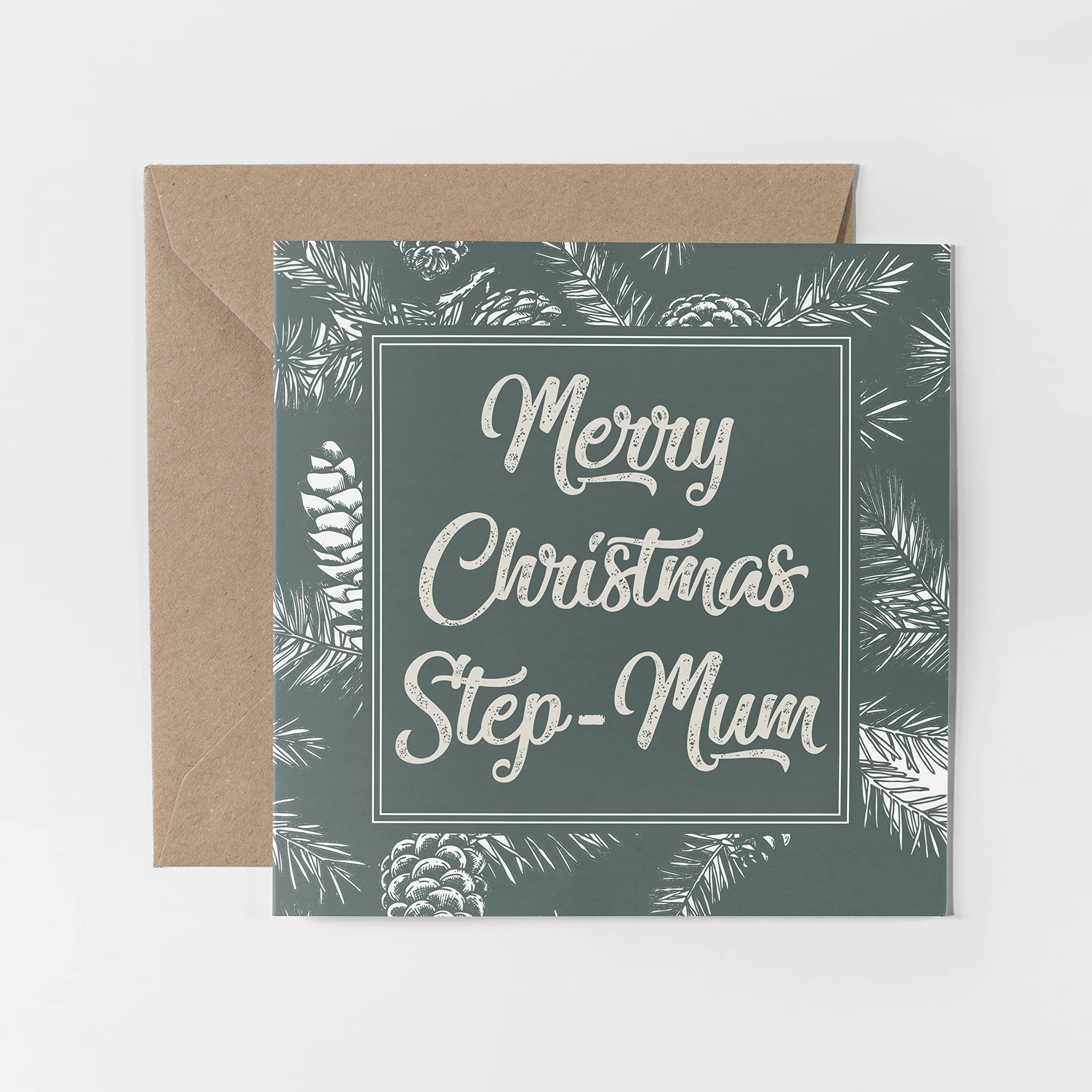 Hunts England Biglietto Di Natale 'To A Special Step Mum' – Formato Quadrato 148 Mm, Interno Bianco, Con Busta Marrone, Eleganza Inglese - 3